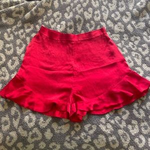 EUC Zimmermann 100% silk shorts red size 2